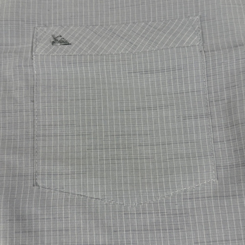 Quiksilver Waterman Shirt Large Grey Grid Short Sleeve Comfort Fit Button Up - Picture 11 of 12